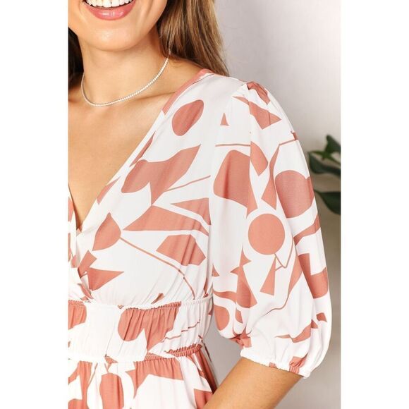 💲2️⃣0️⃣ Bundled ✔️Cream Tan A-Line Surplice Casual Work Dress Sz M - Picture 4 of 6